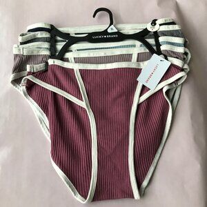 Lucky Brand Women’s Panties Bikini  Multi Color  95 % Cotton  Sz XL 5 Pack